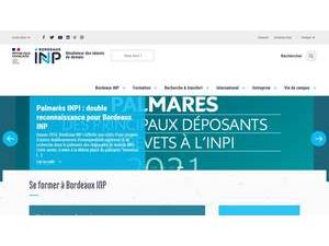 Bordeaux National Polytechnic Institute's official website homepage screenshot