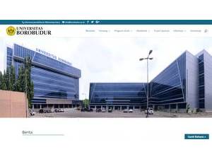 Borobudur University's official website homepage screenshot