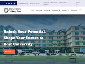 Bost University's official website homepage screenshot