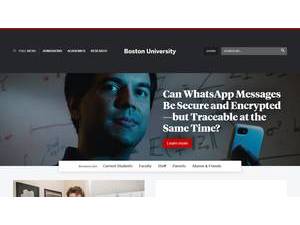 Boston University's official website homepage screenshot