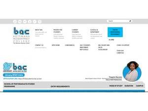 Botswana Accountancy College's official website homepage screenshot