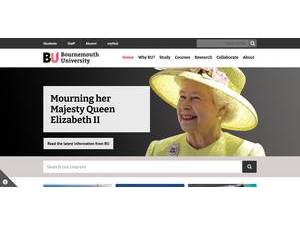 Bournemouth University's official website homepage screenshot