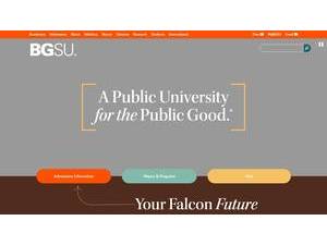Bowling Green State University's official website homepage screenshot