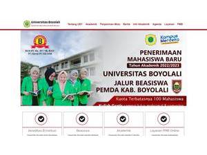 Boyolali University's official website homepage screenshot