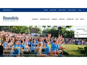 Brandeis University's official website homepage screenshot