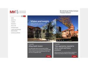 Brandenburg Medical School Theodor Fontane's official website homepage screenshot