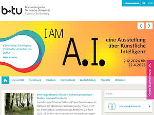 Brandenburgische Technische Universität Cottbus-Senftenberg's official website homepage screenshot