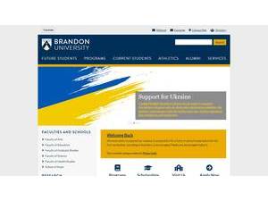 Brandon University's official website homepage screenshot