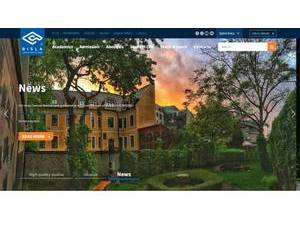 Bratislava International School of Liberal Arts's official website homepage screenshot
