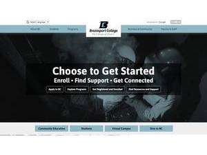 Brazosport College's official website homepage screenshot