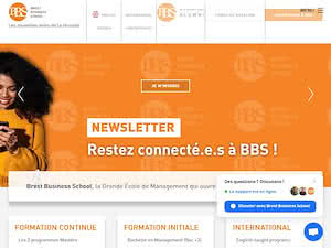 Brest Business School's official website homepage screenshot