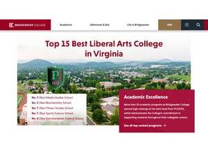 Bridgewater College's official website homepage screenshot