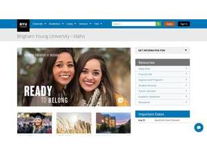 Brigham Young University-Idaho's official website homepage screenshot