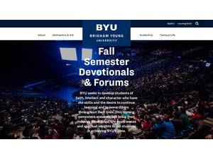 Brigham Young University's official website homepage screenshot