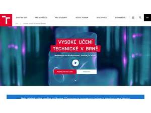 Brno University of Technology's official website homepage screenshot
