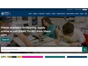 Brunel University London's official website homepage screenshot