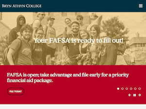 Bryn Athyn College's official website homepage screenshot