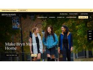 Bryn Mawr College's official website homepage screenshot