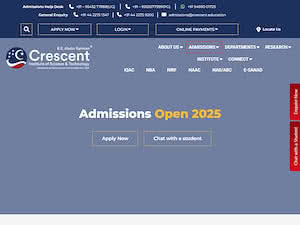 B.S. Abdur Rahman Crescent Institute of Science and Technology's official website homepage screenshot