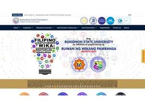 Bukidnon State University's official website homepage screenshot