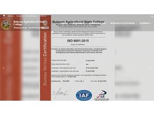 Bulacan Agricultural State College's official website homepage screenshot