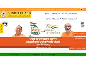 Bundelkhand University's official website homepage screenshot