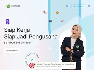 Bung Hatta University's official website homepage screenshot
