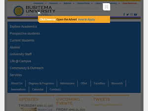 Busitema University's official website homepage screenshot
