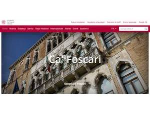 Ca' Foscari University of Venice's official website homepage screenshot