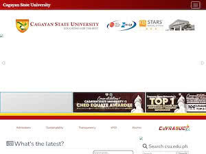 Cagayan State University's official website homepage screenshot
