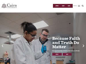 Cairn University's official website homepage screenshot