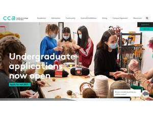 California College of the Arts's official website homepage screenshot