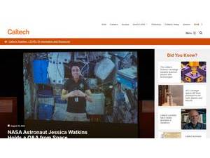 California Institute of Technology's official website homepage screenshot