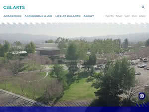 California Institute of the Arts's official website homepage screenshot