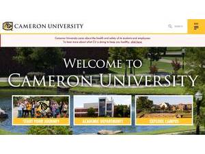Cameron University's official website homepage screenshot