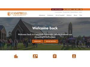 Campbell University's official website homepage screenshot