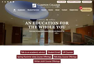 Campion College at the University of Regina's official website homepage screenshot
