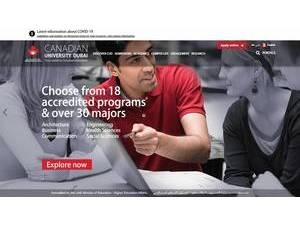 Canadian University of Dubai's official website homepage screenshot