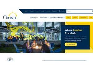 Canisius University's official website homepage screenshot