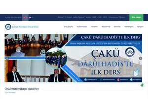 Çankiri Karatekin University's official website homepage screenshot