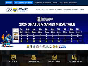 Cape Coast Technical University's official website homepage screenshot