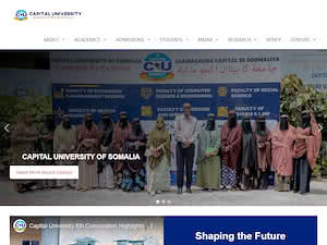 Capital University of Somalia's official website homepage screenshot