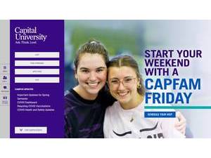 Capital University's official website homepage screenshot