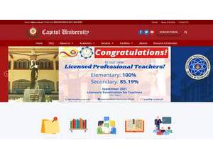 Capitol University's official website homepage screenshot