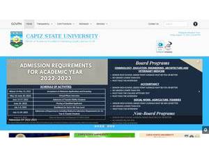 Capiz State University's official website homepage screenshot