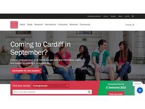 Cardiff University's official website homepage screenshot