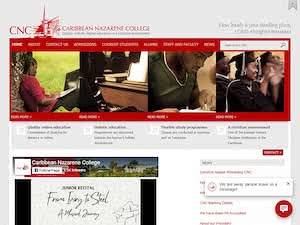 Caribbean Nazarene College's official website homepage screenshot