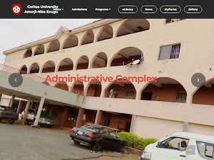 Caritas University's official website homepage screenshot