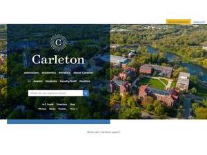 Carleton College's official website homepage screenshot