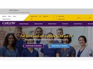 Carlow University's official website homepage screenshot